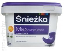 Краска матовая латексная для интерьеров Sniezka Max White latex, 9л